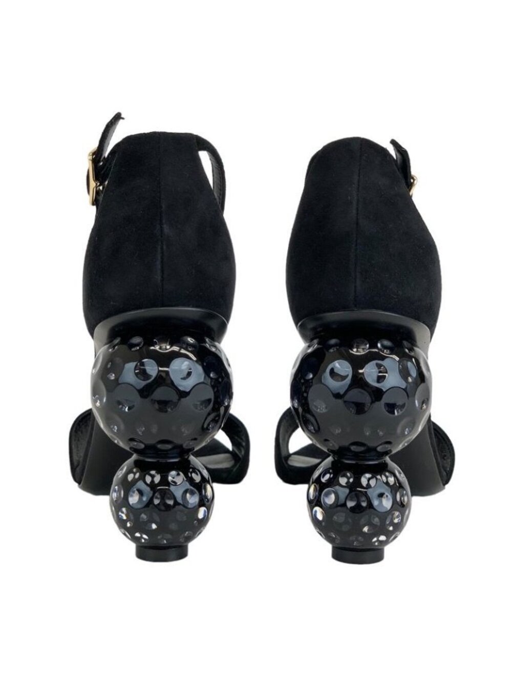 Hermes Dolly Sandals Shoes Suede Black Party - Picture 5 of 10